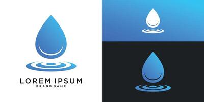 Blue water drop splash logo design inspiration vector