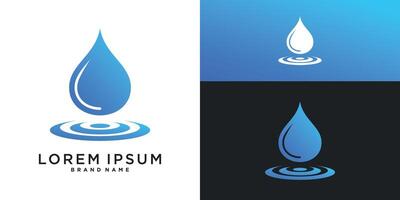 Blue water drop splash logo designs vector