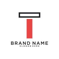 Initial letter T logo design with modern concept vector