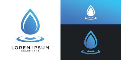 Blue water drop logo design inspiration vector