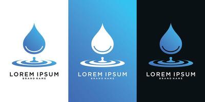 Blue water drop splash logo design vector