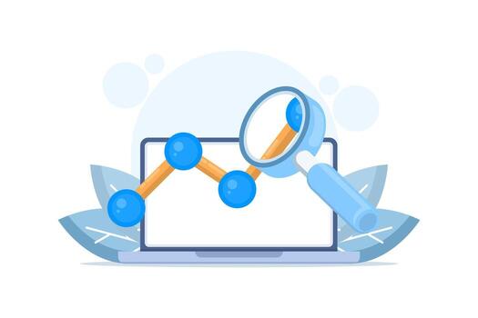 Concept of sales data report, sales accounting or finance, growth chart, digital analysis and analytics, simple chart, audit performance check mark on computer screen. flat design vector