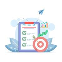 Checklist and target icon illustration vector
