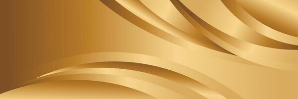 Abstract gold metallic background with smooth curves. Elegant luxury banner design for websites, headers, sale templates, business ads, awards, events, and more vector