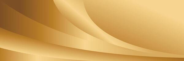 Abstract gold curve banner background in metallic design style vector