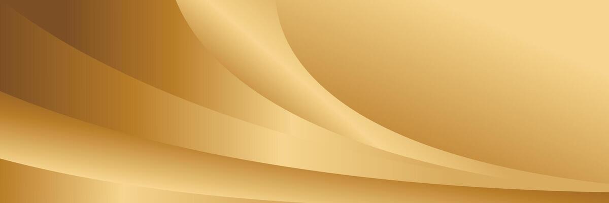 Abstract gold curve banner background in metallic design style