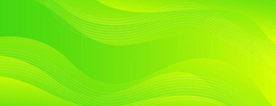 Bright green gradient background with liquid wave shapes. Abstract banner design vector