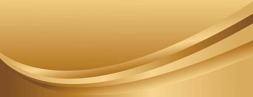luxury golden banner backdrop with smooth shiny curves vector