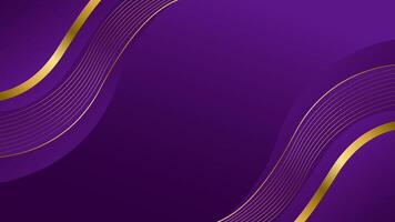 Elegant purple luxury wave background with gold lines. Abstract modern design for Invitations, awards, sales, events, templates, banners, covers, websites, and pages vector
