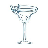 Stylish margarita glass with mint leaves adds a refreshing touch to summer gatherings and celebrations vector