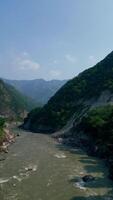 Aerial View of Nepals Green Hills And River video