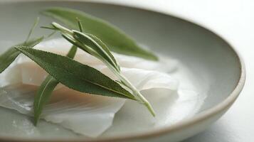 Delicate White Fish Fillets with Fresh Sage and Rosemary photo