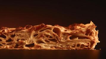 Deliciously Layered Lasagna Close Up Shot for Food Content. photo