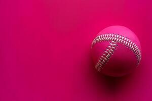 Pink Baseball on Vibrant Background Sport, Style, and Minimalist Design. photo