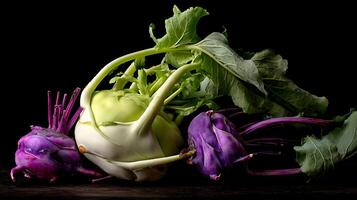 Vibrant Kohlrabi Duo Freshness from Garden to Table photo