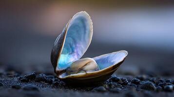 Inside a Pearl Mussel Shell A World of Iridescent Beauty Unveiled photo
