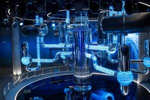 Display of a Water-Water Nuclear Reactor Model in an Interactive Exhibition Space Showcasing Advanced Technology photo