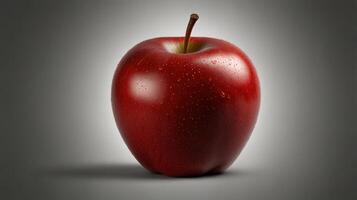 Close-up of a glossy red apple photo