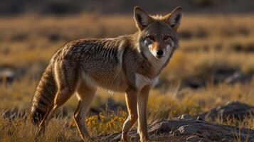 Coyotes in the desert photo