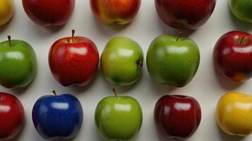 Colorful apples arranged neatly photo