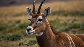 Close-up of a deer in a field photo
