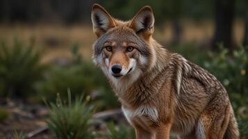 Close-up of a coyote in natural habitat photo