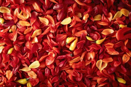 A vibrant display of multicolored chili pepper flakes photo
