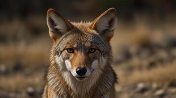 A coyote is looking at the camera photo