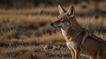 Coyotes in the golden light photo