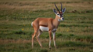 A gazelle in a grassy plain photo