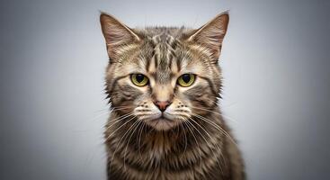 A cat is looking at the camera in this photo