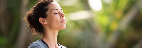 Effective Breathing Techniques for Stress Relief in a Serene Outdoor Setting photo