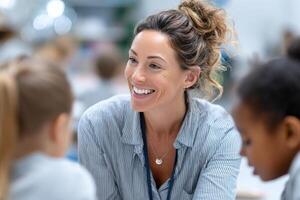 Educators foster a supportive environment for students in a safe school setting photo
