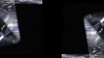 Diamond Light Reflection Isolated on Black Background 06 video