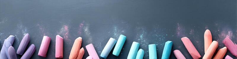 Creative hands exploring artistic expression with pastel chalks in a playful and colorful setting photo