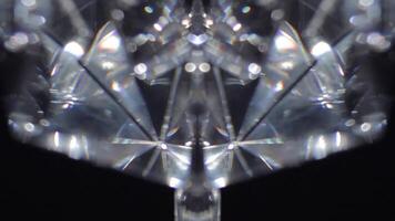 Diamond Light Reflection Isolated on Black Background 03 video