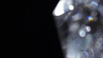 Diamond Light Reflection Isolated on Black Background 02 video