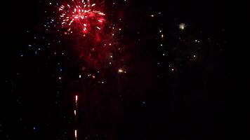Colorful Fireworks Exploding in the Night Sky During a Celebration video
