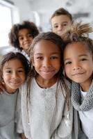 Group of kids engaging in self-esteem workshop focusing on confidence and personal growth photo