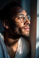 Innovative filmmaker explores new cinematic techniques while seeking inspiration at home in the afternoon light photo