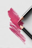 Artistic illustration of lip contour pencil collection with vibrant colors and clean design space photo