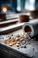 Close-up view of raw materials for microwave production highlighting textures and colors photo