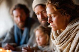 Captivity of the Israelites in Babylon reflects hope and resilience in a family gathering photo