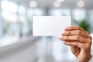 Checkbook displayed in hands against bright banking environment for professional use photo