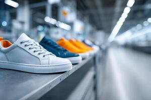 Exploring sneaker production in a state-of-the-art facility showcasing diverse designs photo