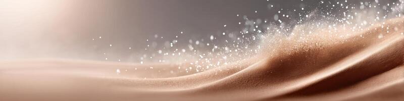 Whirling clouds of golden sand create a captivating open space under a bright sky photo
