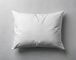 White Pillow on Gray Background Mockup photo