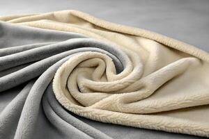 Soft Plush Blanket in Grey and Beige Tones photo
