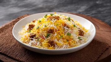 Biryani Meal in Soft Diffused Lighting, Photo of Biryani