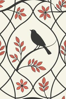 Puzzle-like layout where each shape interlocks geometrically, colored in Bauhaus palette vector